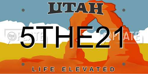 5THE21 Utah License Plate