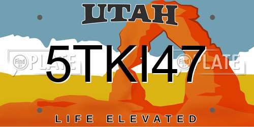 5TKI47 Utah License Plate