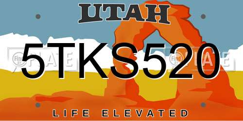 5TKS520 Utah License Plate