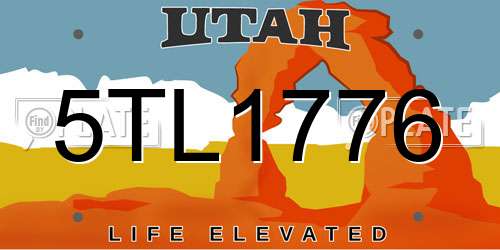 5TL1776 Utah License Plate
