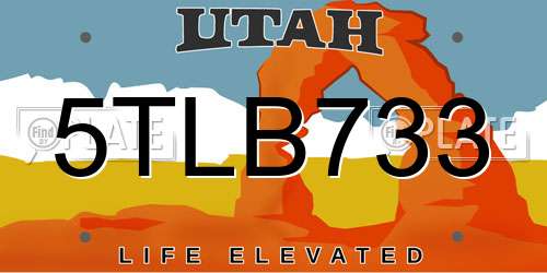 5TLB733 Utah License Plate