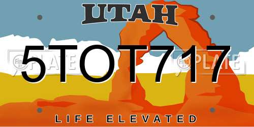 5TOT717 Utah License Plate