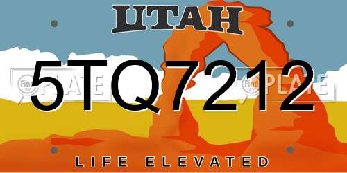 5TQ7212 Utah License Plate
