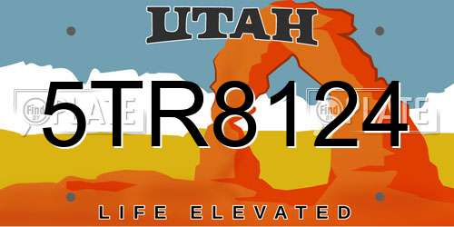 5TR8124 Utah License Plate