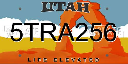 5TRA256 Utah License Plate