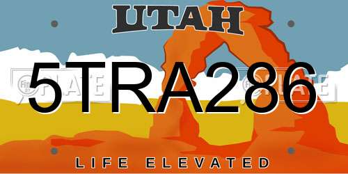 5TRA286 Utah License Plate