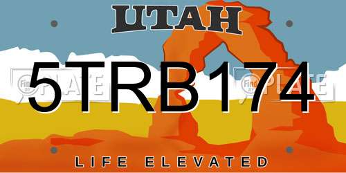 5TRB174 Utah License Plate