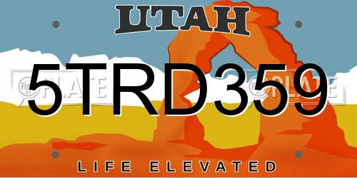 5TRD359 Utah License Plate