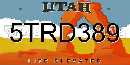 5TRD389 Utah License Plate