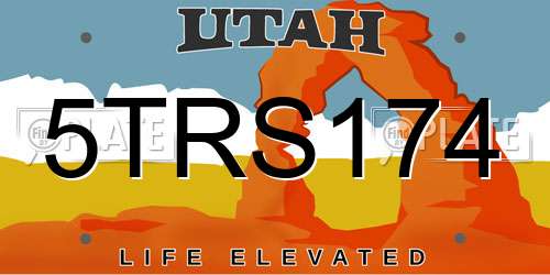 5TRS174 Utah License Plate
