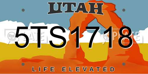 5TS1718 Utah License Plate
