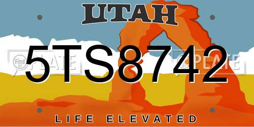 5TS8742 Utah License Plate