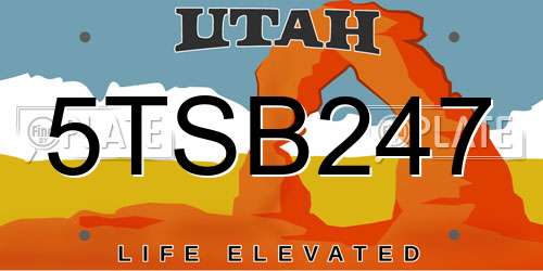 5TSB247 Utah License Plate