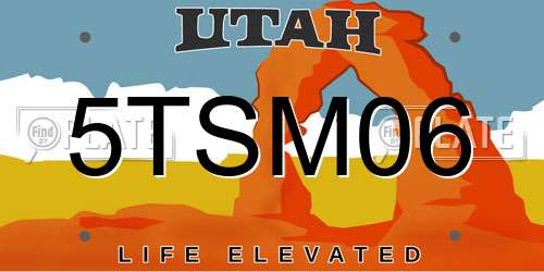 5TSM06 Utah License Plate