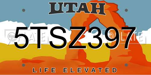 5TSZ397 Utah License Plate