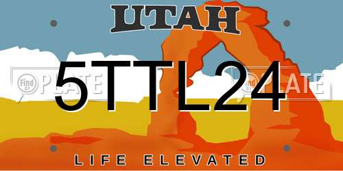 5TTL24 Utah License Plate