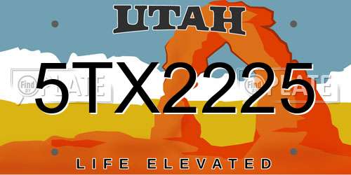 5TX2225 Utah License Plate