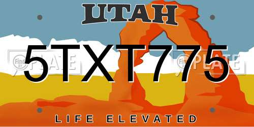 5TXT775 Utah License Plate