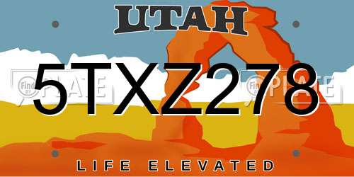 5TXZ278 Utah License Plate