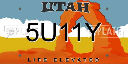 5U11Y Utah License Plate