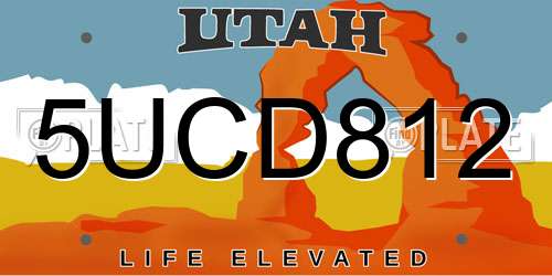 5UCD812 Utah License Plate