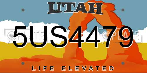 5US4479 Utah License Plate