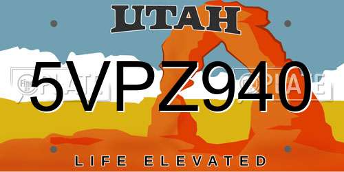 5VPZ940 Utah License Plate