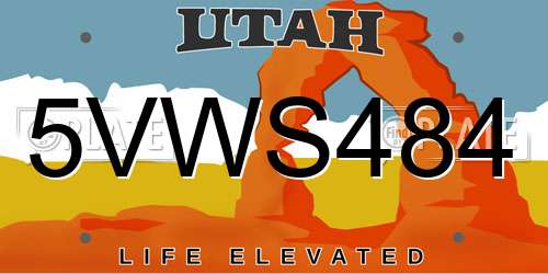 5VWS484 Utah License Plate