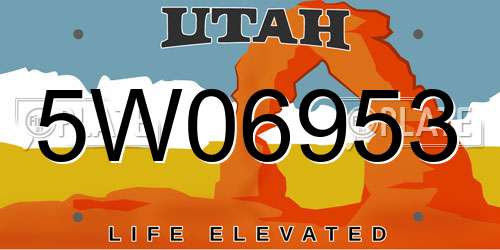 5W06953 Utah License Plate