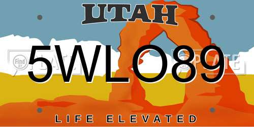 5WLO89 Utah License Plate
