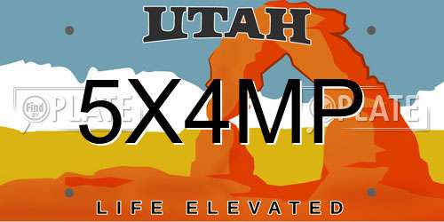 5X4MP Utah License Plate