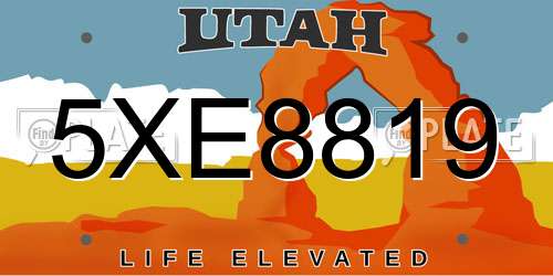 5XE8819 Utah License Plate