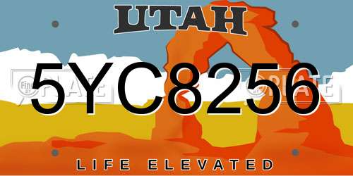 5YC8256 Utah License Plate