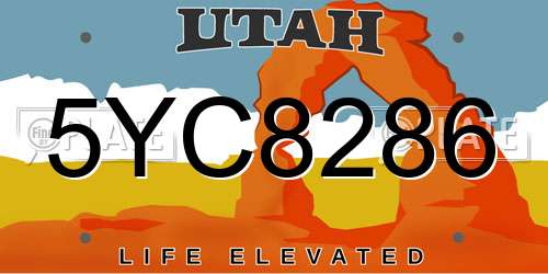 5YC8286 Utah License Plate