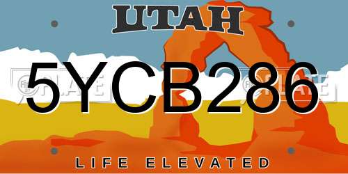 5YCB286 Utah License Plate