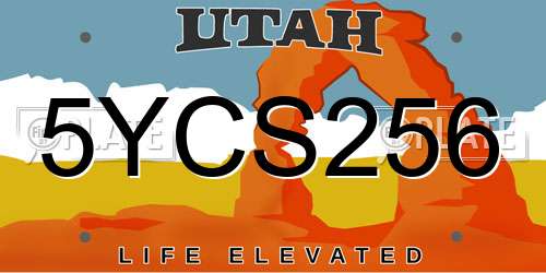 5YCS256 Utah License Plate