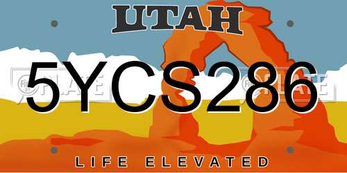 5YCS286 Utah License Plate