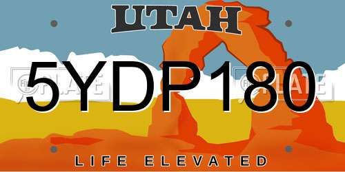 5YDP180 Utah License Plate