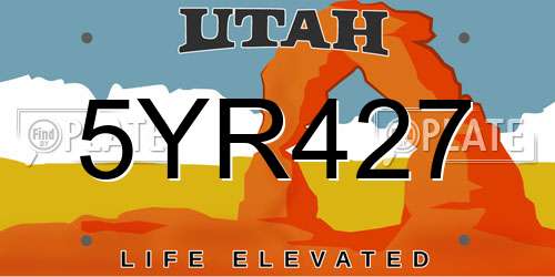 5YR427 Utah License Plate