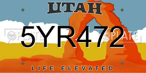 5YR472 Utah License Plate
