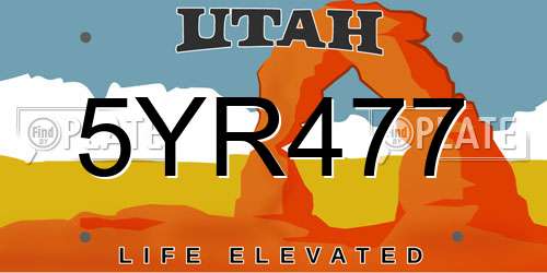 5YR477 Utah License Plate