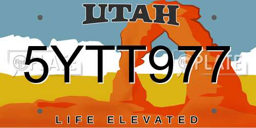 5YTT977 Utah License Plate
