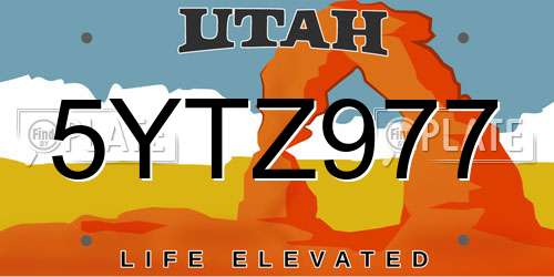 5YTZ977 Utah License Plate