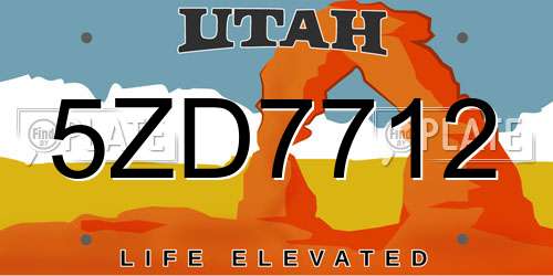 5ZD7712 Utah License Plate