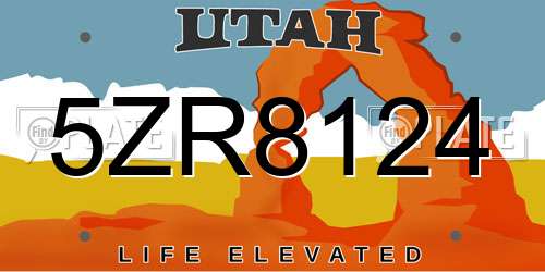 5ZR8124 Utah License Plate