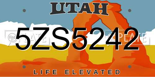 5ZS5242 Utah License Plate