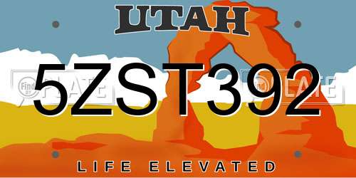5ZST392 Utah License Plate