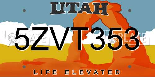 5ZVT353 Utah License Plate