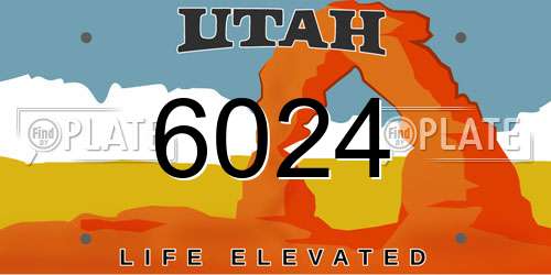 6024 Utah License Plate