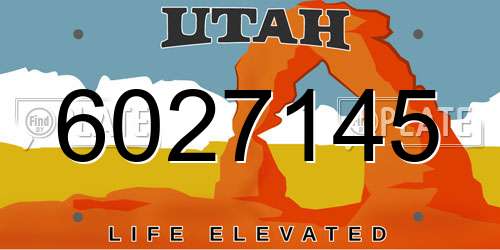 6027145 Utah License Plate
